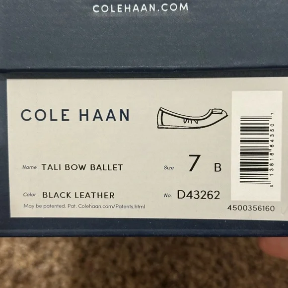 Cole Haan Women’s Black Faux Leather Tali Bow Ballet Flat Shoes size 7 - Picture 7 of 8